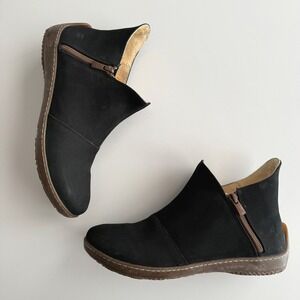 El Naturalista Bee ND81 Double Side‎ Zip Black Nubuck Ankle Boots EU 40 Us 9 9.5